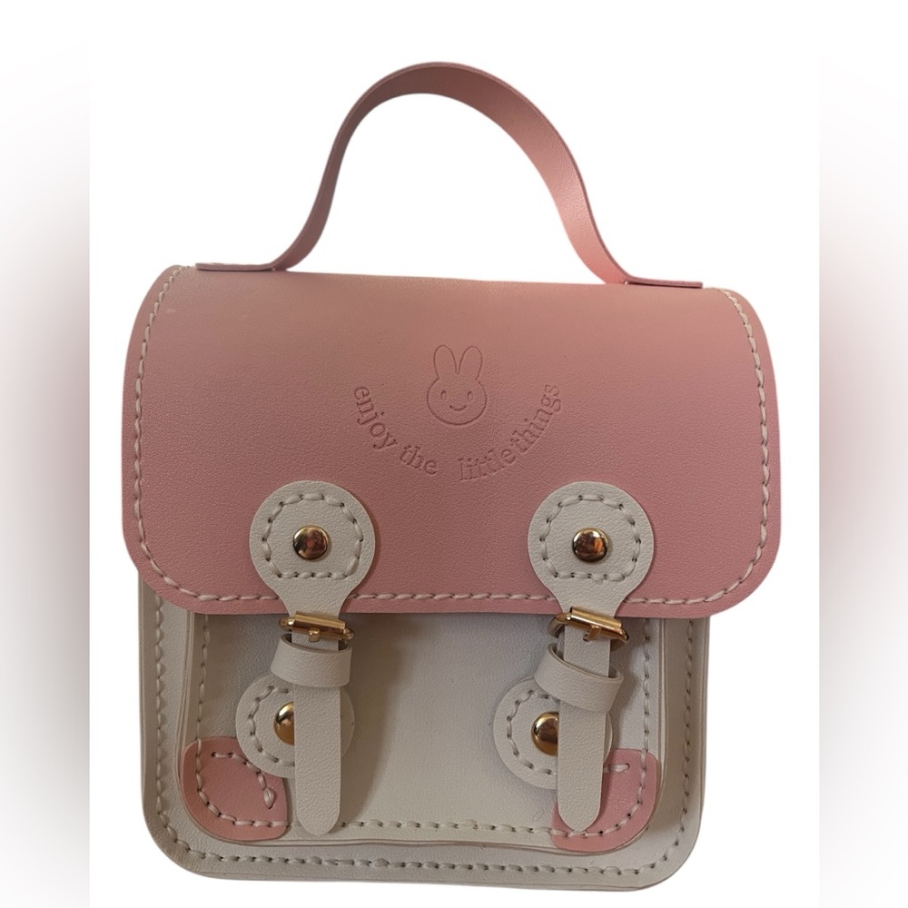 Pink and White Saddle Bag